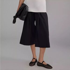 Anthropologie Tiny Cropped Wide Leg Pants XS black gauchos culottes trousers